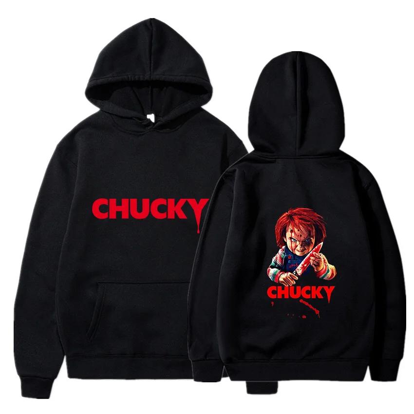 Horror movie themed hoodie, Harajuku hip-hop street style men's autumn and winter hooded sweatshirt pullover
