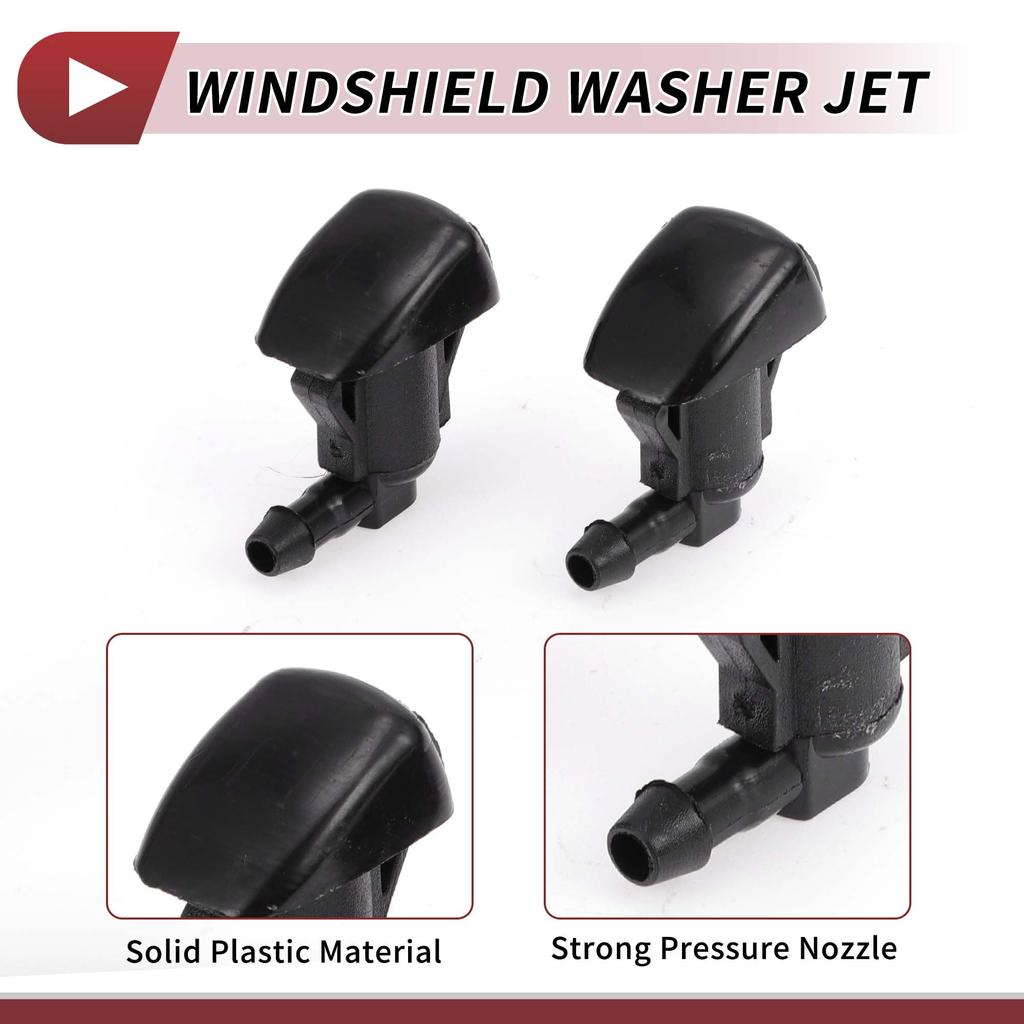 HEROFFIX Toyota Camry 2002-2006 Front Window Nozzles Window Wiper Nozzle Wiper Washer Jet No.85381AA042 Black Plastic