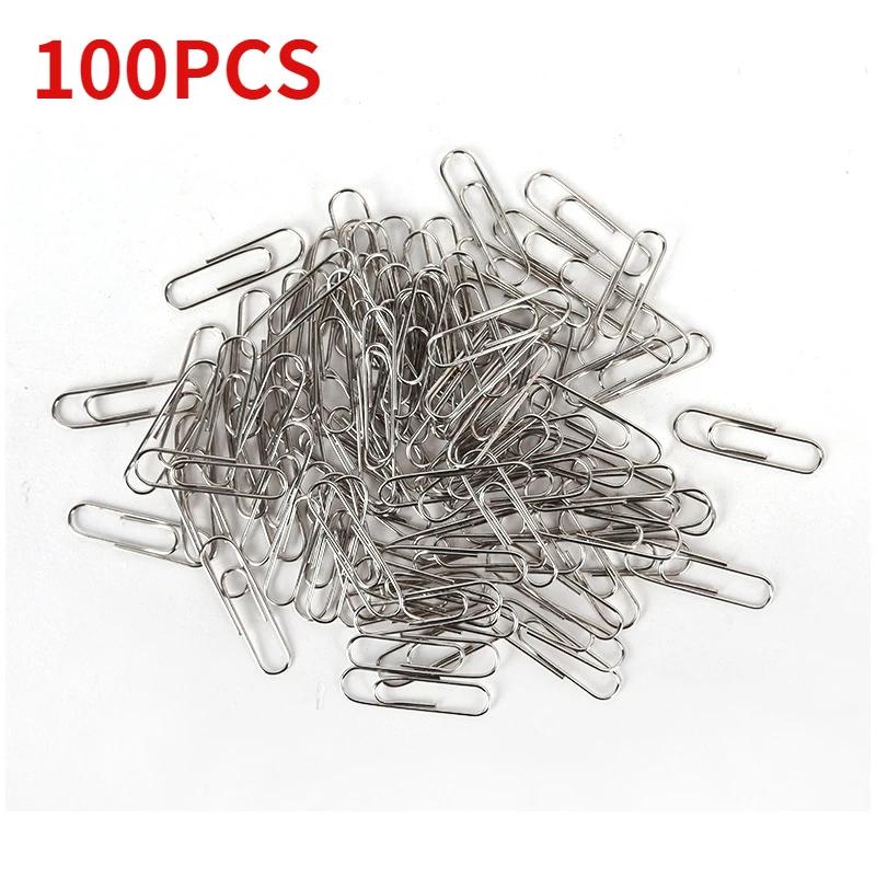 50/100/200PCS Metal Paper Clips Binding Clip Home Office Storage Supplies Anti Lost Mini Bookmark Planner Marking Paperclips