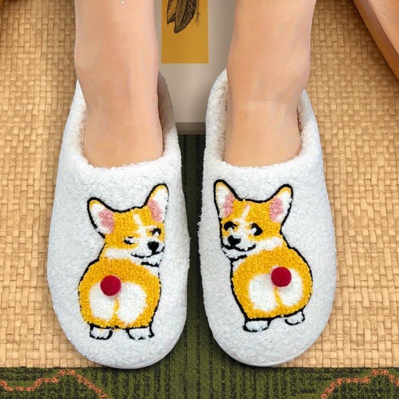 Cute Cartoon Pattern Slippers Casual Slip on Shoes Comfortable Indoor Home Slippers