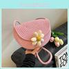 2024 New Casual Single Shoulder Crossbody Bag Beach Vacation Korean Style Woven Beach Bag Street Fashion Small Saddle Bag