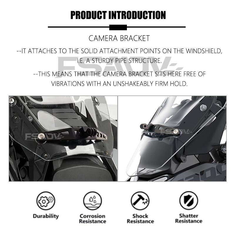 For BMW R1300GS Stable Safe Camera Bracket R 1300 GS GS1300 R 1300GS r1300gs 2023 2024 Motorcycle Windscreen Recorder holder