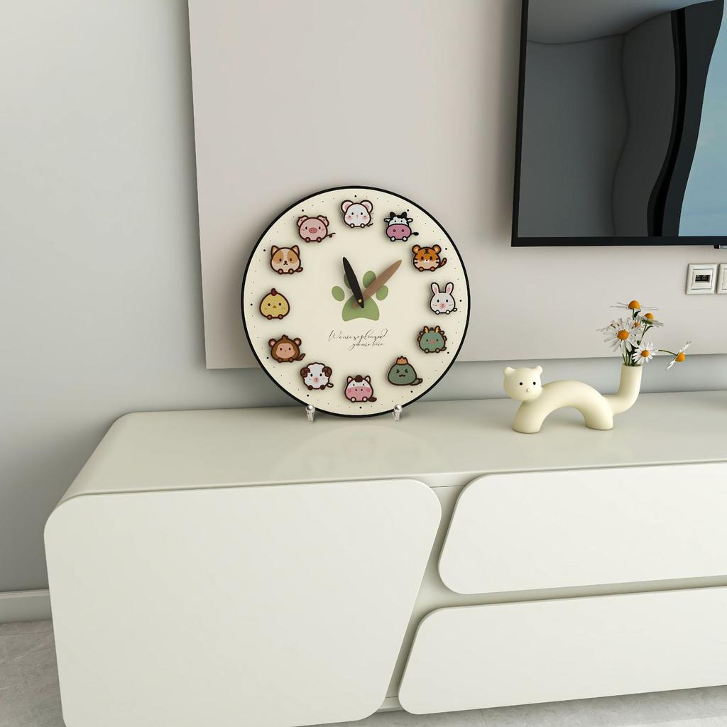 Creative Zodiac Decoration Desktop Clock Ornaments Clock Display Living Room Table Display Table TV Counter Clock Table Type