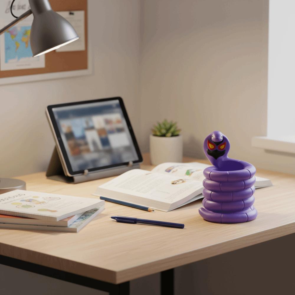 3D Cartoon Cobra Pencil Holder Animal Shaped Makeup Brush Holder Pencil Cup Flower Pot Office Desk