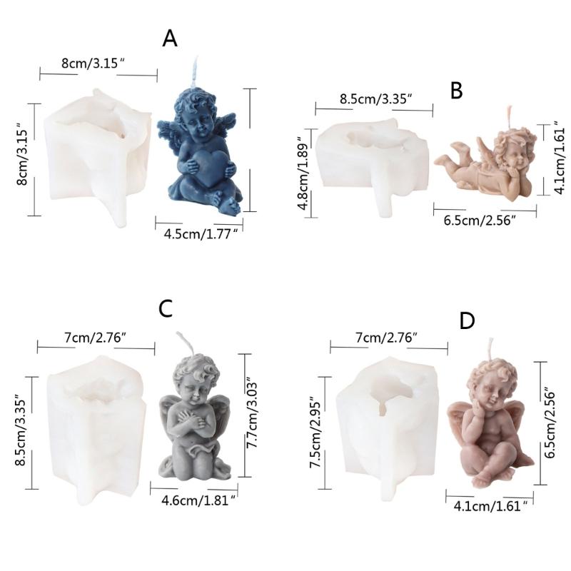 Silikonová forma na andělskou svíčku ručně vyráběná okřídlená forma na svíčku s vůní anděla DIY dortová forma na čokoládové mýdlo Pryskyřice na výrobu svíček