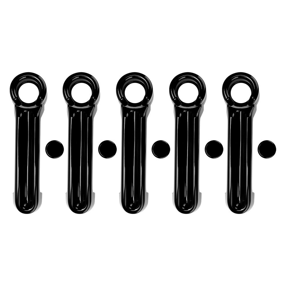 10pcs ABS Car Exterior Door Handle Cover Trim Fits for Jeep Wrangler JK 07 17 Black