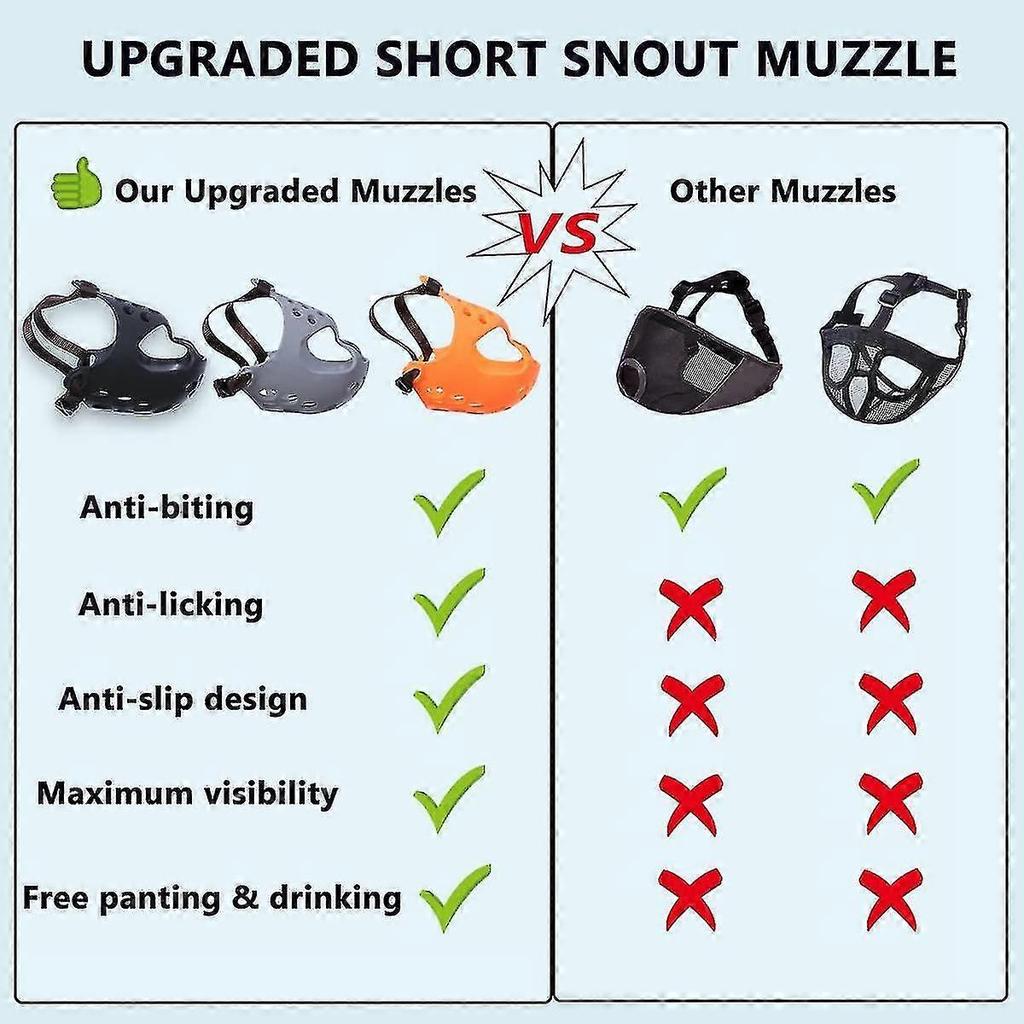 Soft Silicone Breathable Muzzle for Short Snout Dogs, Anti-Bite Chew Lick for Bulldogs & Flat-Faced Breeds
