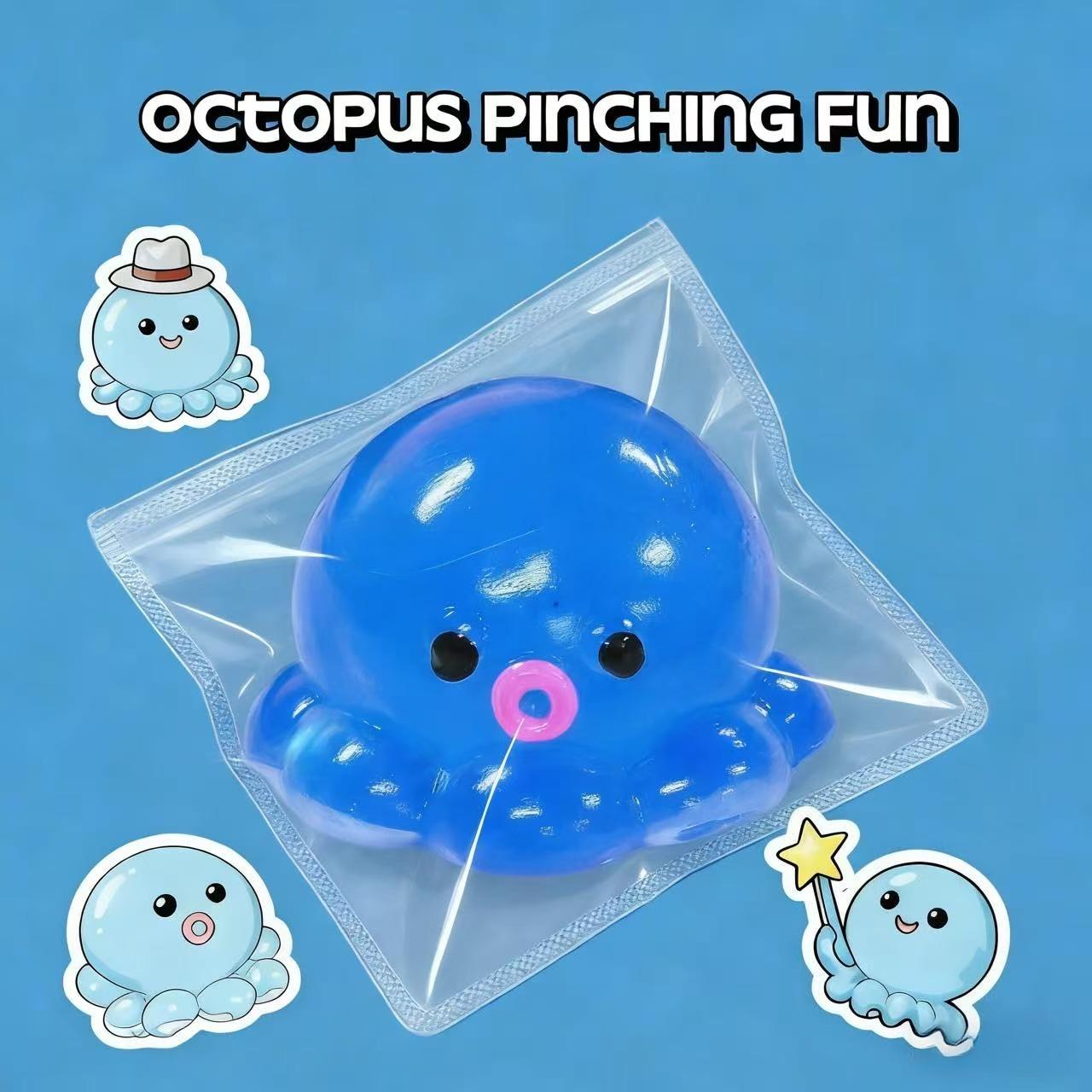 

1 Tabba Bubble Squid Squeeze Toy, a squishy, slow-rebound toy, interactive tabletop toy синій