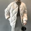 Autumn and Winter Short Hong Kong Style Diamond-Quilted Lightweight Down Cotton Coat Women's Loose Padded Jacket