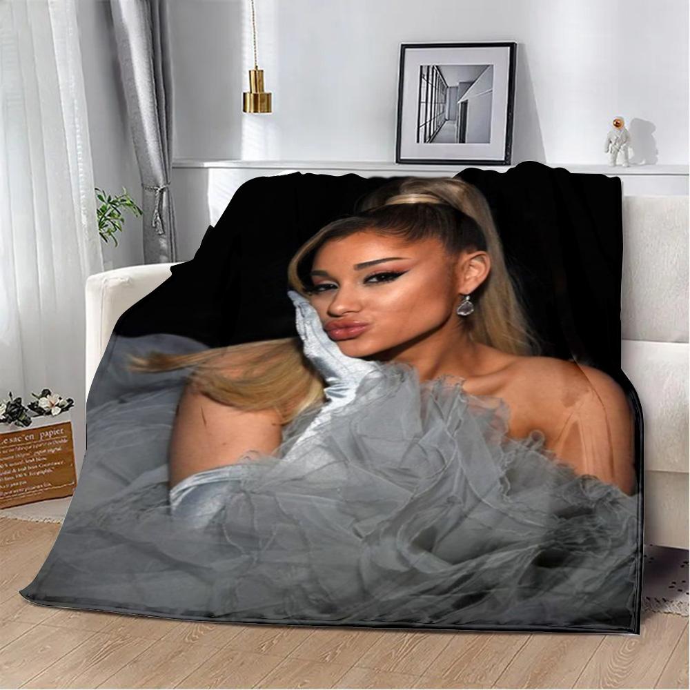 Printed Blanket Picnic Blankets Singer A-Ariana Grande Warm Blanket Soft and Comfortable Blanket Home Travel Birthday Gift