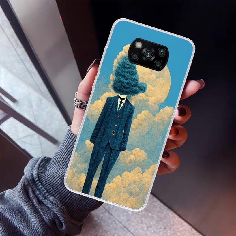 Rene Magritte Art Phone Case For Xiaomi Poco X7 X6 X5 Pro F7 Ultra Redmi 15C 15 13 13C 12 12C 10 10A 10C 9 9A 9C 9T Shell Poco X