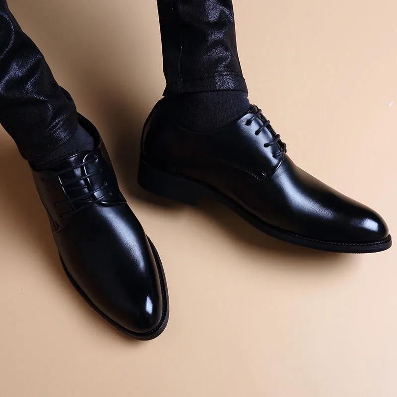 2025 Herren Casual Rutschfeste Lederschuhe - Echtes Rindsleder, Leichtgewicht, Bequem, Schnürschuhe, Vielseitig.