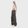Women's 2024 Retro High-Waist Camouflage Wide-Leg Pants - Army Green, Casual Hip-Hop Style
