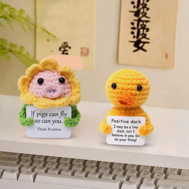 Crochet Ornament Desk Accessories Positive Potato Cucumber Doll Christmas Gifts 2025 Handmade Fruits Vegetables Desktop Ornament