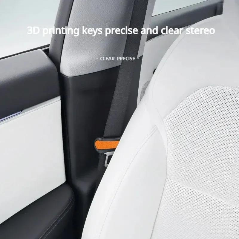 Seat Belt Buckle Decorative Stickers for Tesla Model 3 Highland Model Y Juniper 2025 Alcantara Suede Seat Belt Buckle Thin Patch