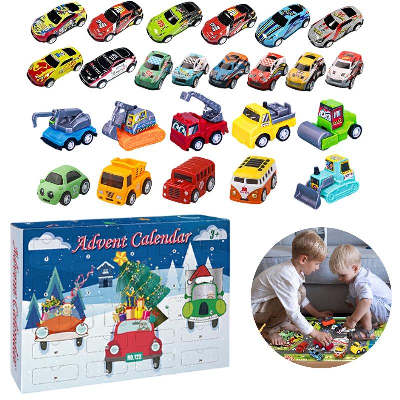 Cross-border New Arrival Christmas Countdown Calendar Car Blind Box With Map Toy Blanket Gem Surprise Blind Box Gift Material)
