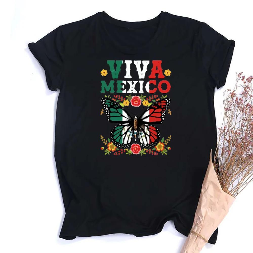 

Viva Mexico Butterfly Flower Printed Girl T Shirt Women Summer Retro Tshirt Tee Graphic Tops Female Short Sleeve T-shirt S