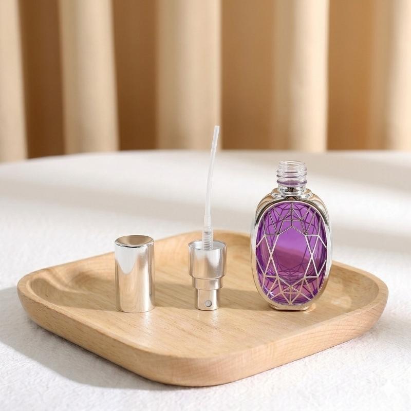 10Ml Perfume Bottles Electroplated Uv Coated Pump Spray Glass Bottles Travel Portable Fillable Perfume Bottle Containers