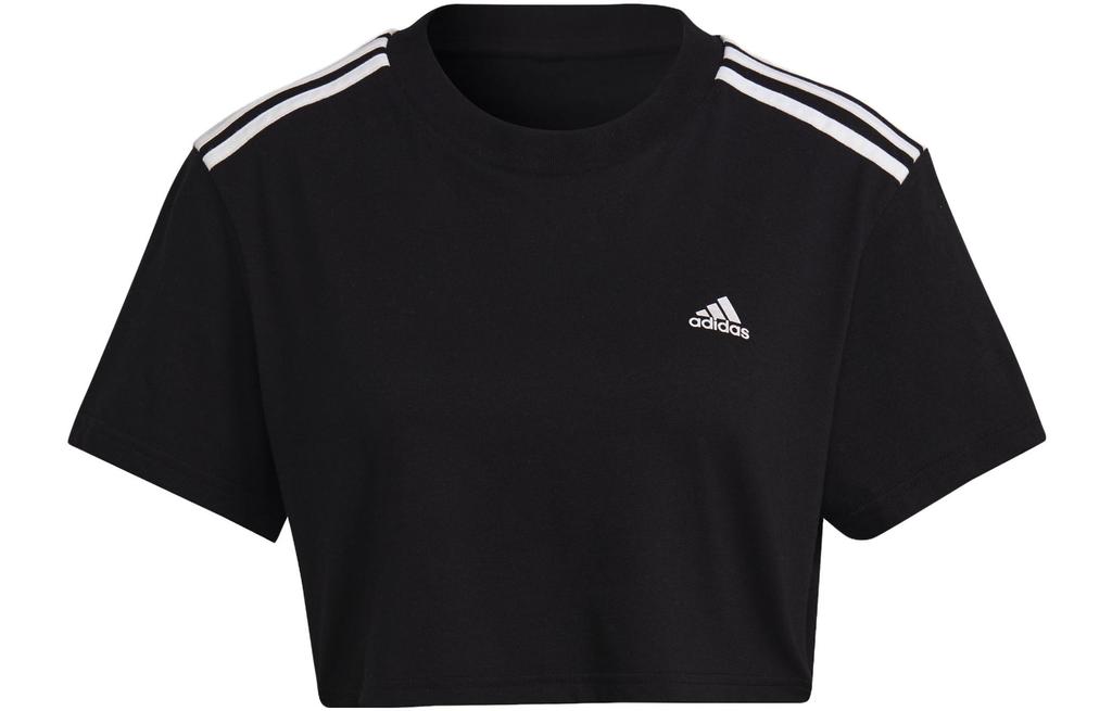 adidas T Shirts Women's Black Crew Neck Moderate Straight Fit HF4166