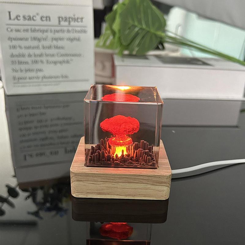 Kreative Nuklearleuchten Harz Pilzwolke Lampe USB Atombombe Nachtlicht Heimdekoration Weihnachtsgeschenke Tischlampe