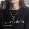 Colar Cruz Amor Pérola Negra Calculo Biliar Costura Masculino e Feminino Corrente de Aço Titânio Hip Hop Versátil Acessórios CC Tendência
