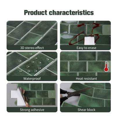 2Pcs Self-adhesive Kitchen Wallpaper Waterproof Oil-proof Bathroom Tile Stickers Thickened Solid Color Wall Decoration Sticker