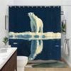 1pc Polar Bear Starry Night Shower Curtain - Realistic Arctic Landscape with Ice Floe & Northern Lights, 70.86x70.86 In, 12 Hook