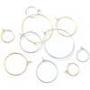50pcs 12 15 20 25 30 35 40 45mm Stainless Steel Gold Plated Hoops Earrings Big Circle Ear Wire Hoops Wires For Jewelry Findings