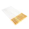 Stainless Steel Flat BBQ Skewers with Wood Handle