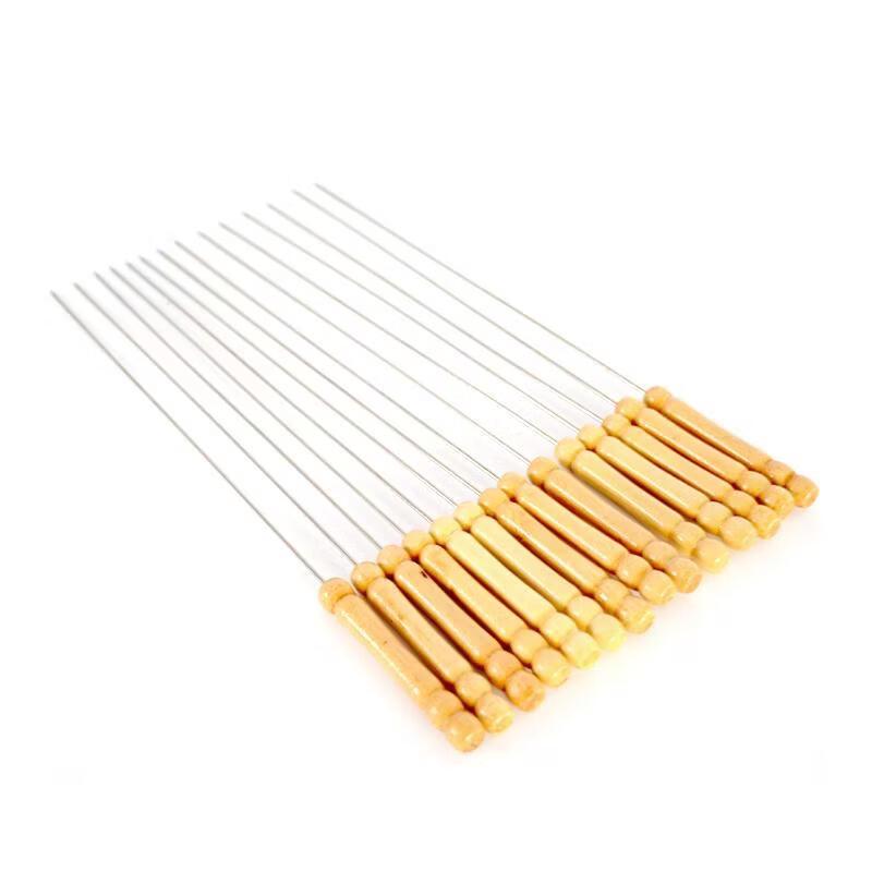Stainless Steel Flat BBQ Skewers with Wood Handle