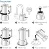 Easyworkz Diego Stovetop Espresso Maker Stainless Steel Italian Coffee Machine Maker 4Cup 6.8 oz Induction Moka Pot