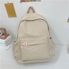Simple Capacity Large Backpack With Solid Color Design For Students Outings And
