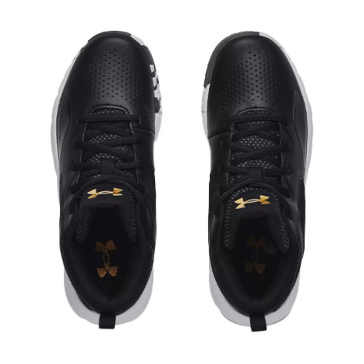 Under Armour Lockdown 5 GS Schwarz Metallic Gold Kinder Sneaker Weiß 3023533-003