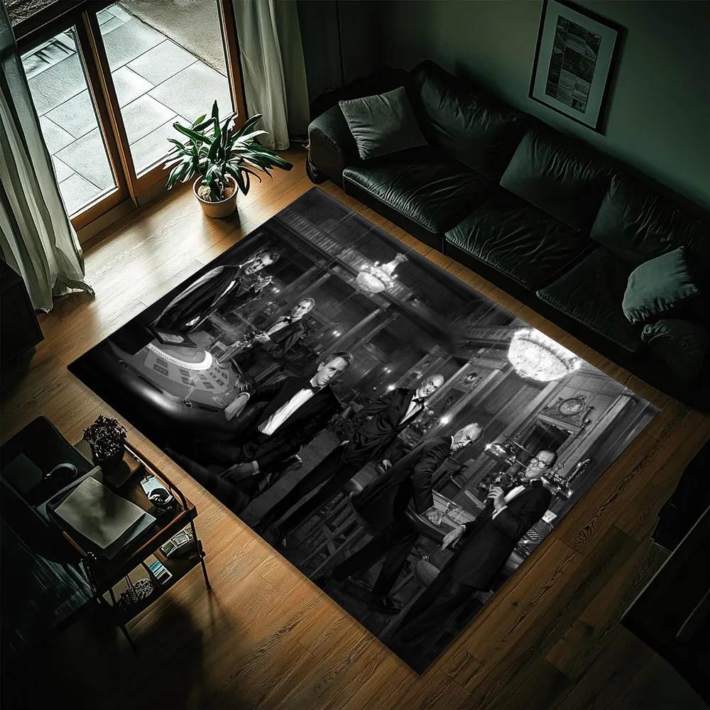 3D Spy Film Classic Poker J-Jame-s B-Bond Movie Carpet Rug Art for Room Decor Home Bedroom Gift Fans Area Rug Non-slip Floor Mat