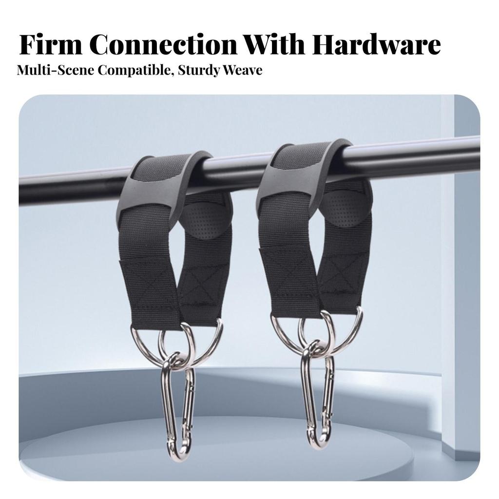 Pull-up Bar Strap with Rubber Pad Anti-Slip Hanging Carabiner for