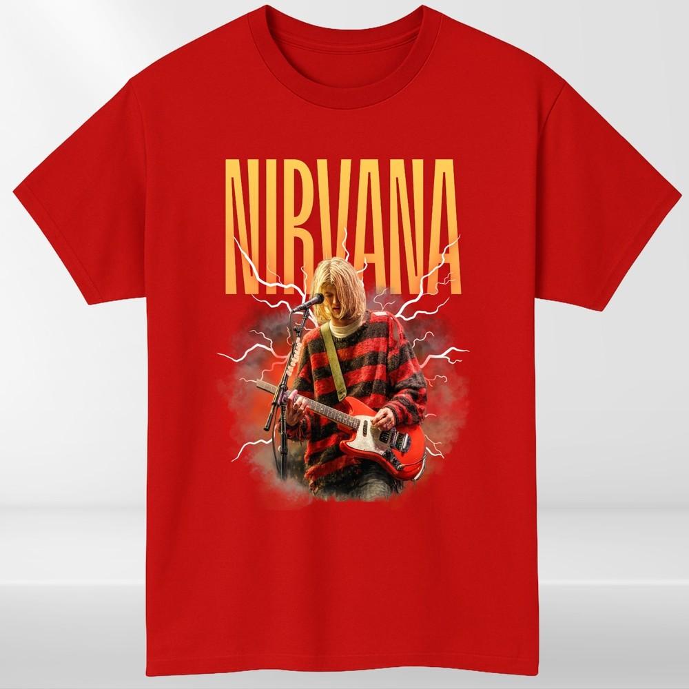 Футболка Nirvana Курт Кобейн Гитара Гранж Рок-группа Футболка Унисекс S