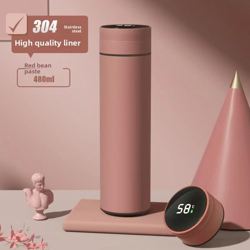Smart Temperature Display Insulated Travel Mug With Tea Strainer For Office Use