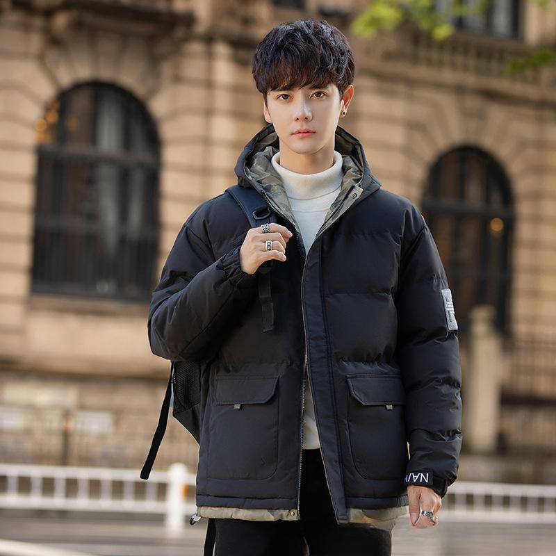 

Зимние куртки для мужчин Куртка рабочая мужская с капюшоном Хлопковая куртка мужские модели Утолщенные мужские универсальные топы Tide Хлопковая куртка мужская XXXXL чёрный