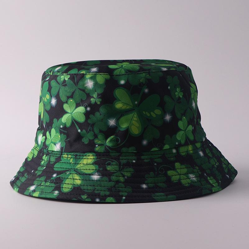 Digital printing small edge bucket hat spring and summer double-sided can wear outdoor sunshade basin hat spot