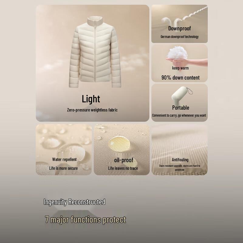 BOSIDENG B250131006 Schlanke Leichte Stehkragen-Daunenjacke