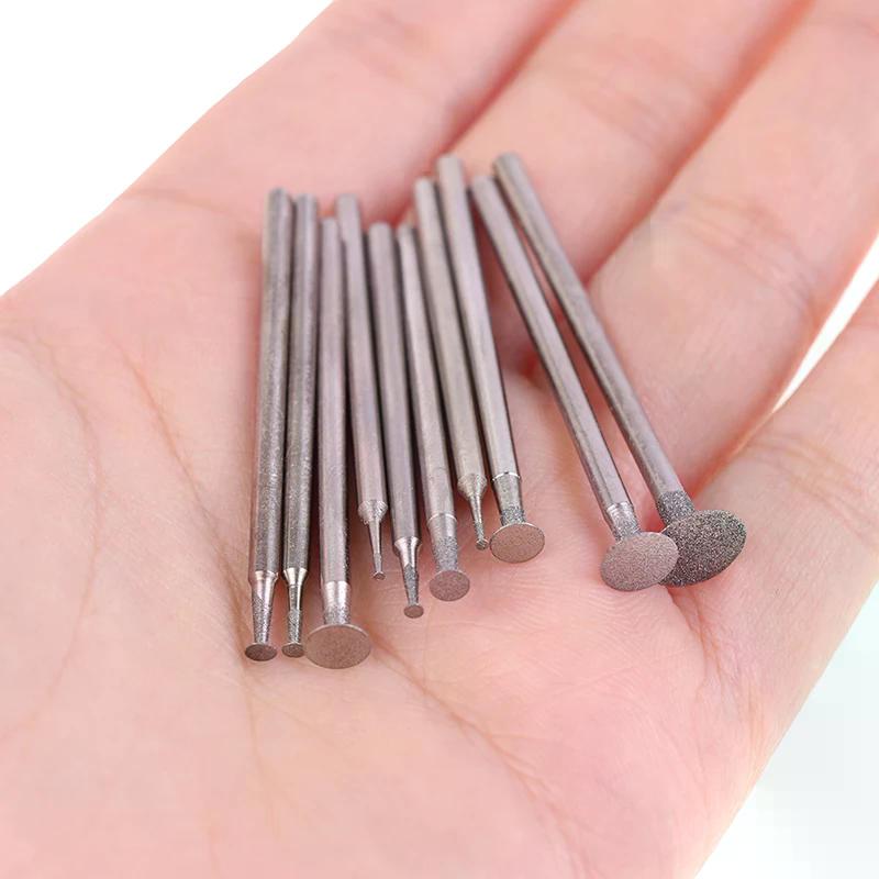 10PCS Grinding Bit Accessory Ultra-Thin T Head Shank Mounted Point Stone Jade Carve Polish Engrave Tool