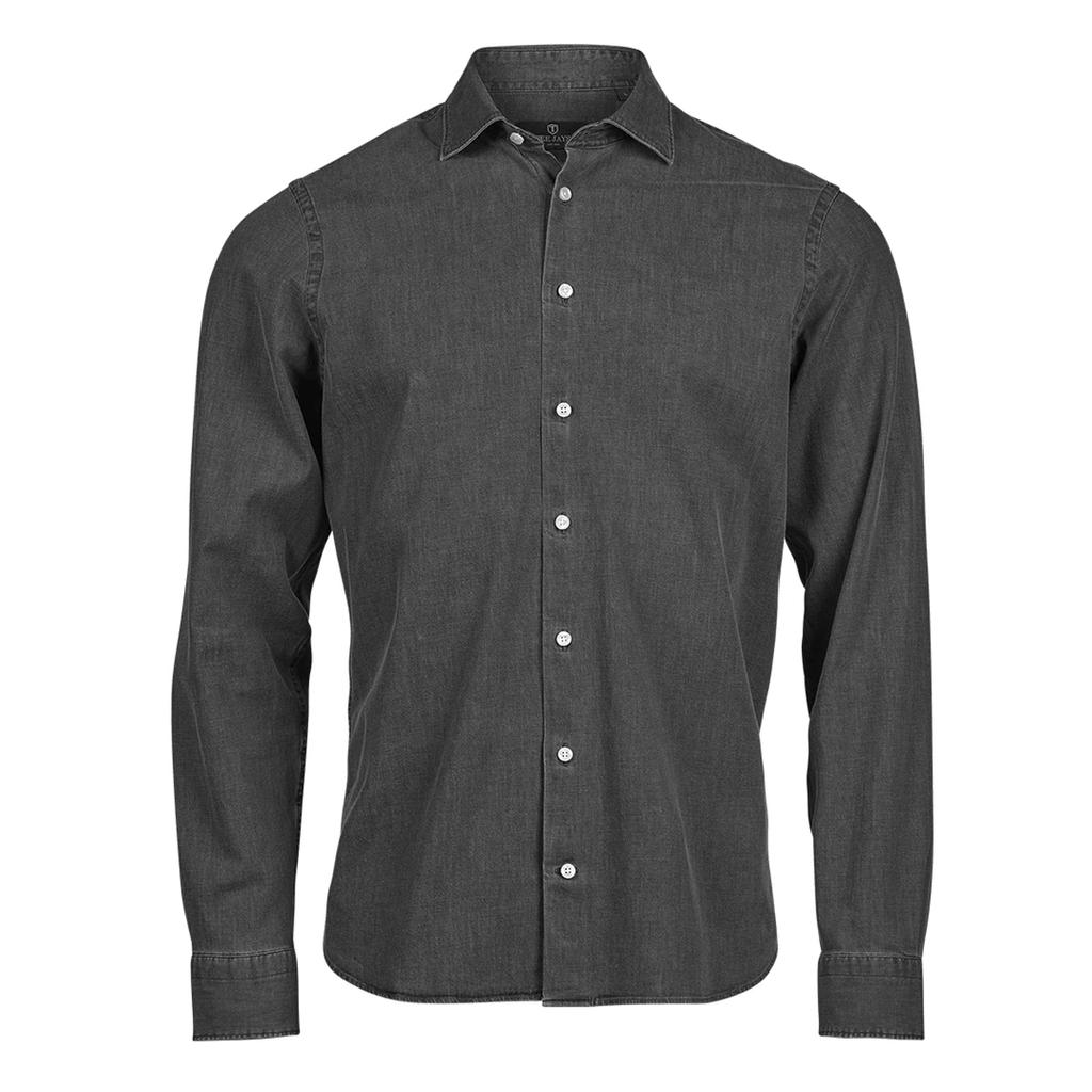 Tee Jays Mens Denim Long-Sleeved Shirt