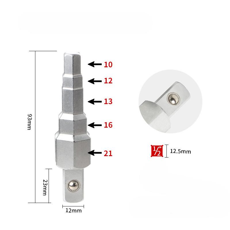 10-21mm Composite Inner Square Pagoda Ratchet Step Wrench Radiator Valve Pump Disassembly Tool