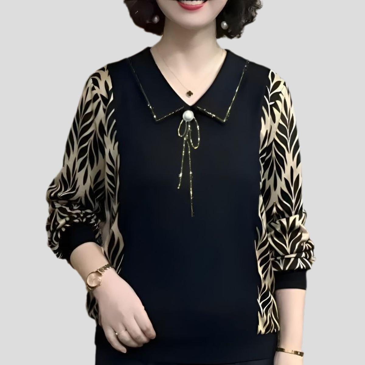 Spring and Summer Women s Floral Patchwork Blouse Loose V-neck Blouse XL