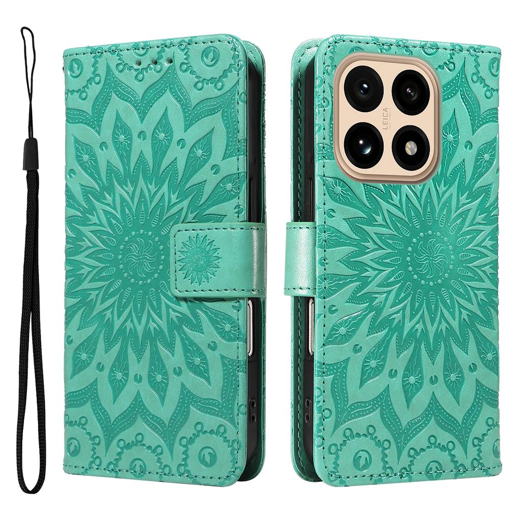 For Xiaomi 15T Leather Wallet Case Sunflower Imprinted Phone Cover