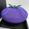 Autumn and Winter Beret Japanese Soft Girl Painter Hat Girl Cute Little Leaf Bud Hat Fruit Orange Spring and Summer Breathable