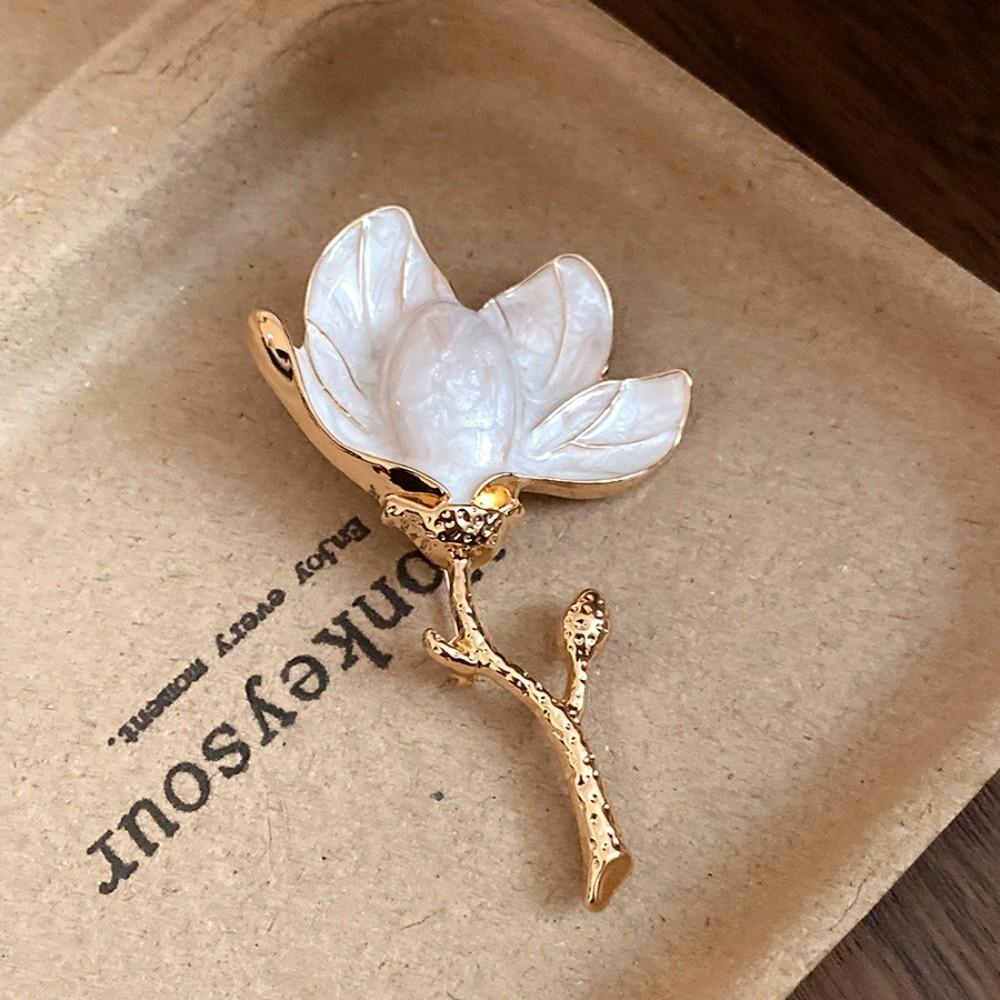 Zinc Zinc Alloy Magnolia Flower Brooch Orchid Flowers Banquet Clothes Metal Pin  Clothes Accessories