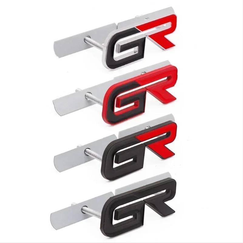 3D Metal GR Letters Front Grill Emblem Badge Rear Trunk Sticker Decals for S3 Corolla CHR RAV4 Yaris Prado Prius Camry JH3