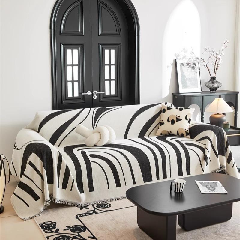 Geometric Abstract Modern Style Simple Chenille Thickened Non-Slip Sofa Cover Sofa Cover Cloth Cover Cover a Piece of Full Cover Cloth