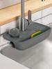 Household Silicone Sink Drain Rack Faucet Splash Proof Water Collecting Pad Sponge Rag Steel Wool Gadget Storage Box